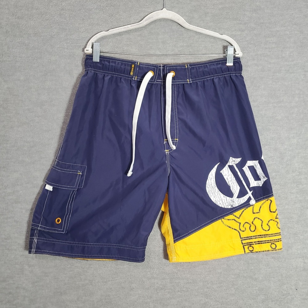Corona Extra Men Swimwear 32 Blue‎ Board Shorts Logo Outdoor Beach Surf Pockets